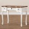 Baxton Studio Sophie White and Brown Finished Small 3-Drawer Wood Console Table 162-10255 - alternate 8